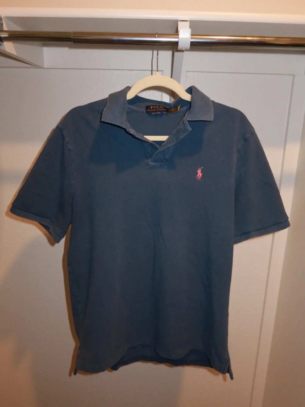 Polo Ralph Lauren Blue Polo Shirt with Pink Pony